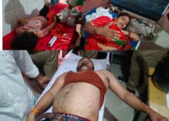 अज्ञात वाहन की टक्कर से बाइक सवार एक ही परिवार के तीन लोग गंभीर घायल, जिला अस्पताल रेफर